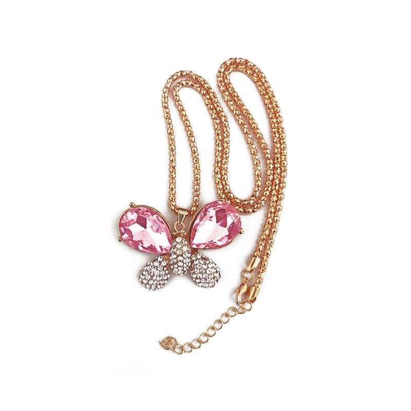Butterfly Pendant Necklace For Women - Green