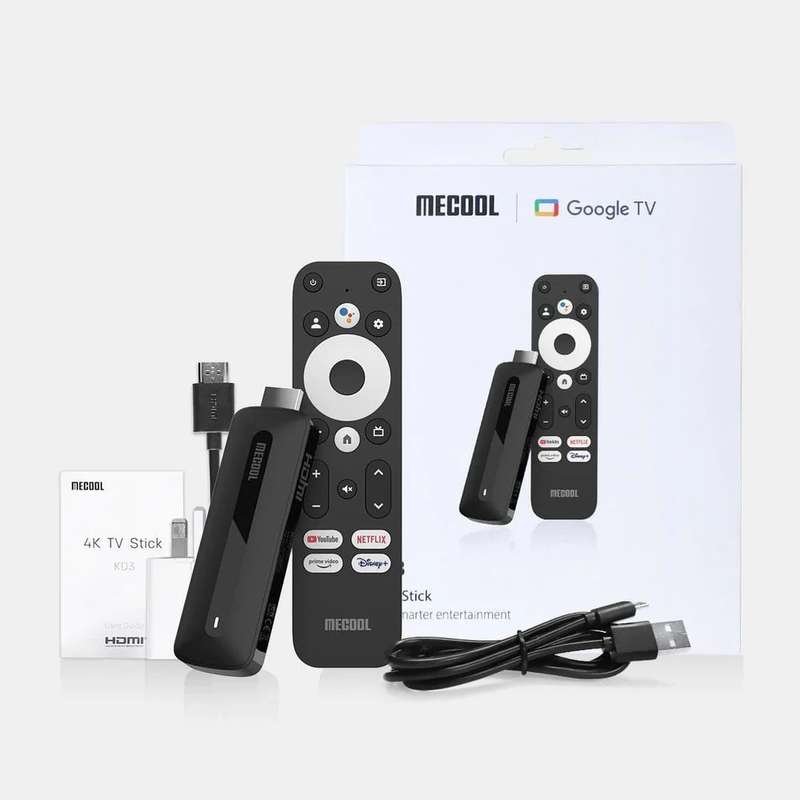 MECOOL KD3 4K Android TV Stick - Google & Netflix Certified TV Box Stick