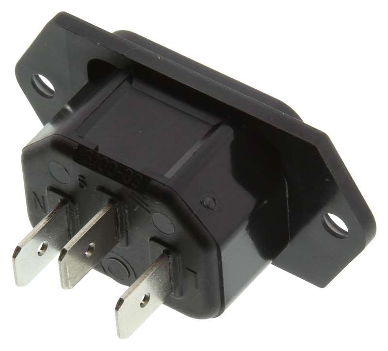 Schurter (6100.3300) IEC Power Connector, IEC C14 Inlet, 15 A, 250 VAC