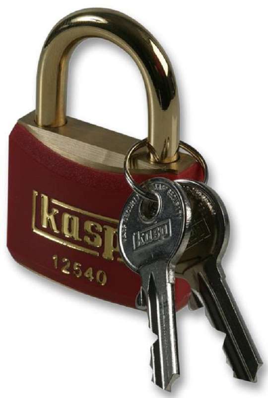 Kasp Security (K12440REDD) Brass Padlock with a Red Plastic Coating