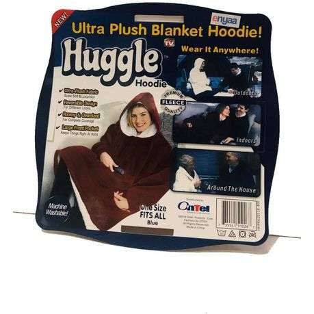 UnisexOversized Plush Hoodie Blanket - Pink