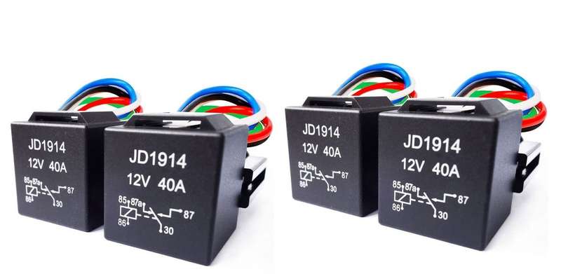 4 Pack Heavy Duty Automotive Waterproof Relay And Wiring Harness (5-PIN)