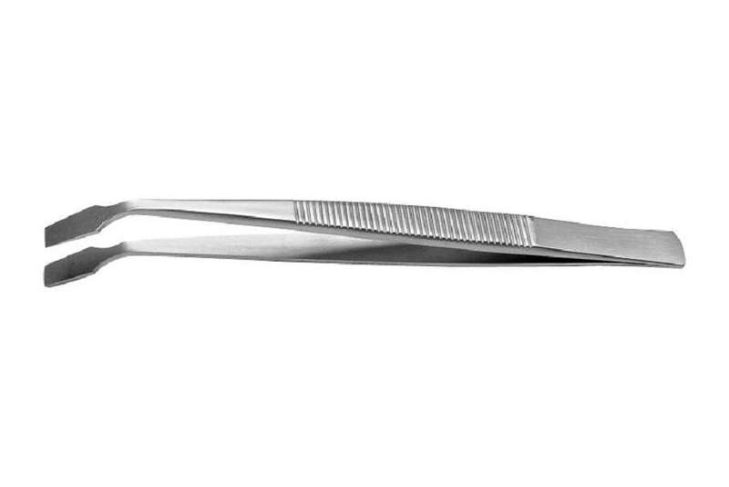 Ideal-Tek (128.SA) Tweezer, General Purpose, Bent, Flat, Stainless Steel