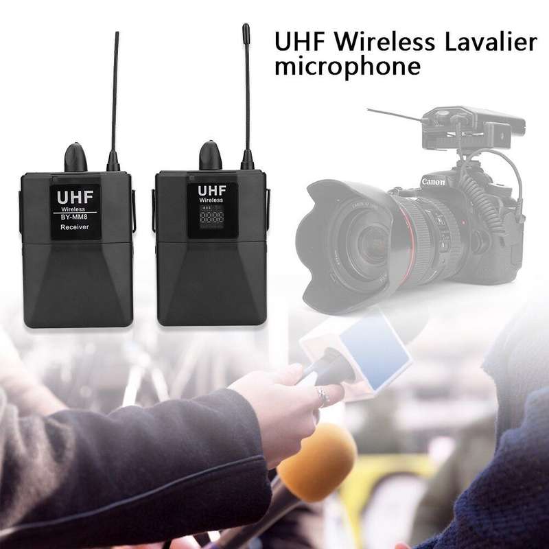 Lavalier Lapel Microphone System with Mini Lapel Mic Bodypack