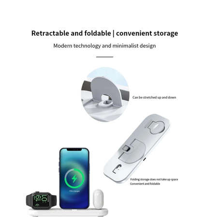 Multi-Function 3-in-1 Wireless Charging Dock Station - White