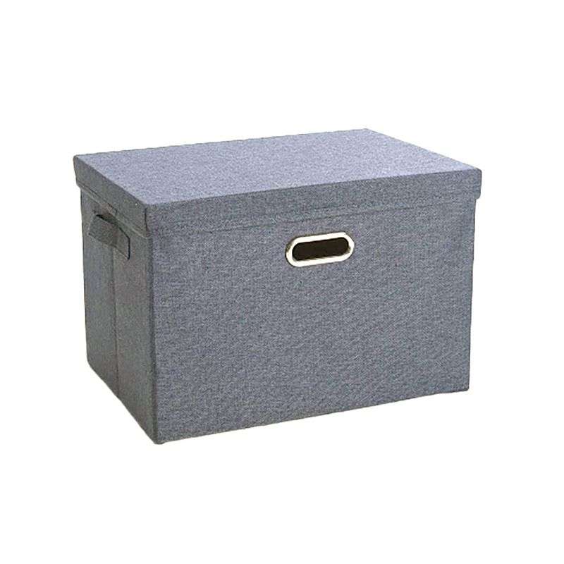 DHAO-Foldable Linen Fabric Clothing Storage Box Collapsible Organizer Grey - Grey XL