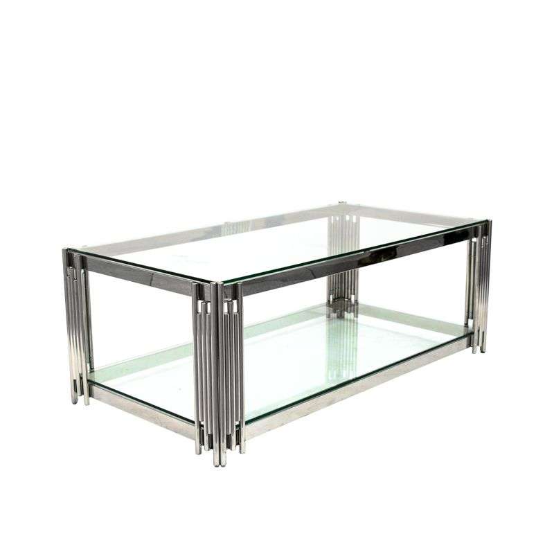 Silver Glass Rectangular Coffee Table