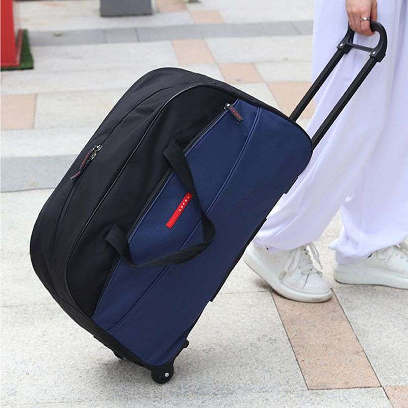 Carry-On 2-Wheeled Rolling Duffle Bag With Luggage Tag Blue
