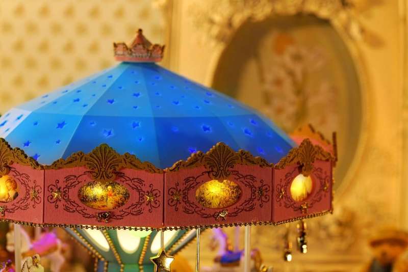 Cuteroom DIY Miniature Music Rotating House - Enchanted Carousel Music Box