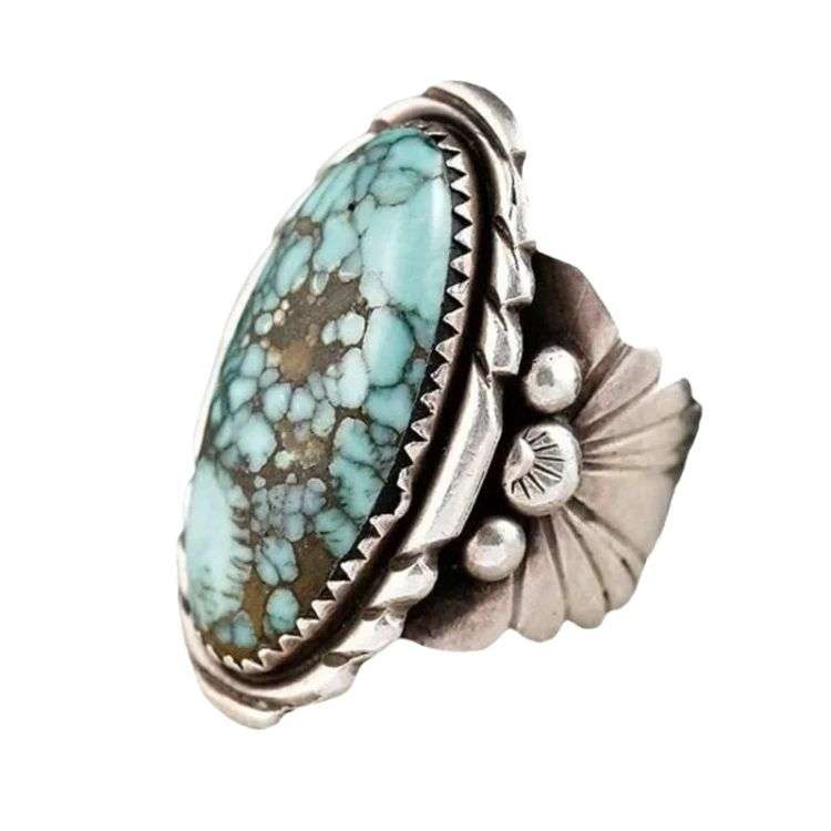 Vintage Fashion Men Ring Green Geometric Design Unisex - 6