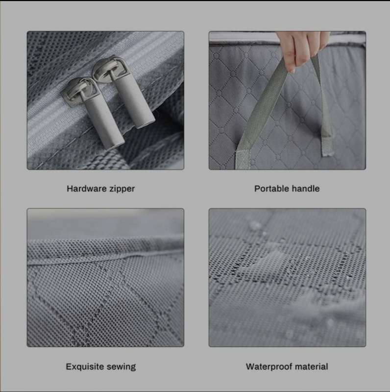 Non-Woven Grey Clothes Storage Box Organizer