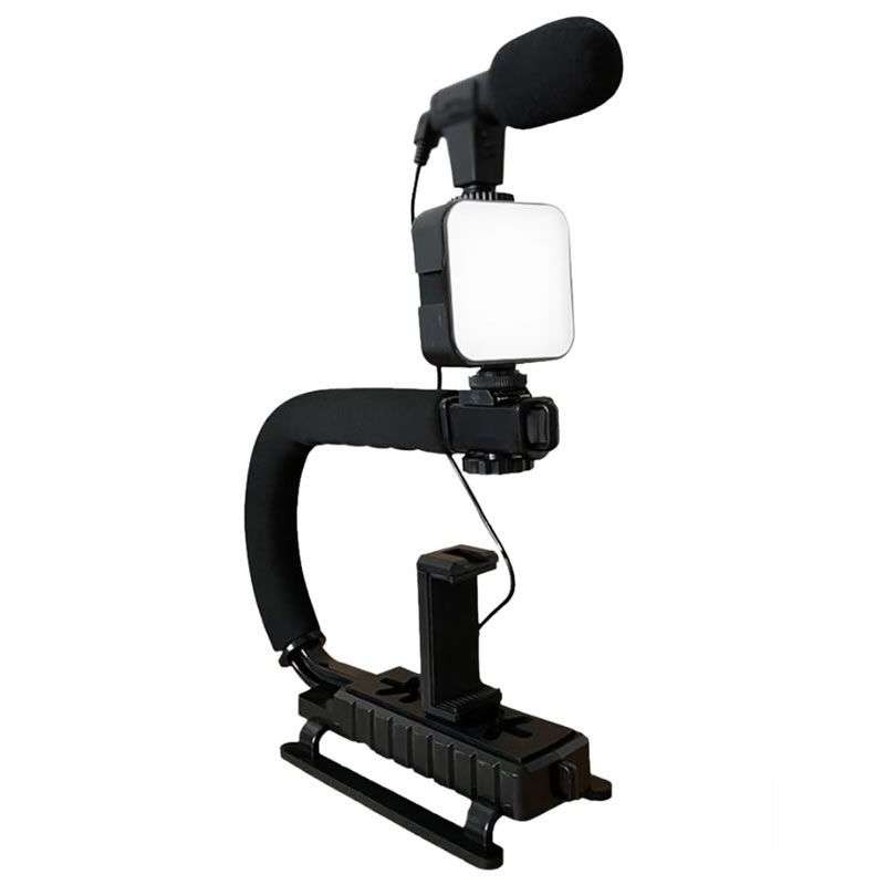 TIKTOK YOUTUBE Vlog Kit Live video package, mini stand, led light, microphone Camera Cradle C-handle