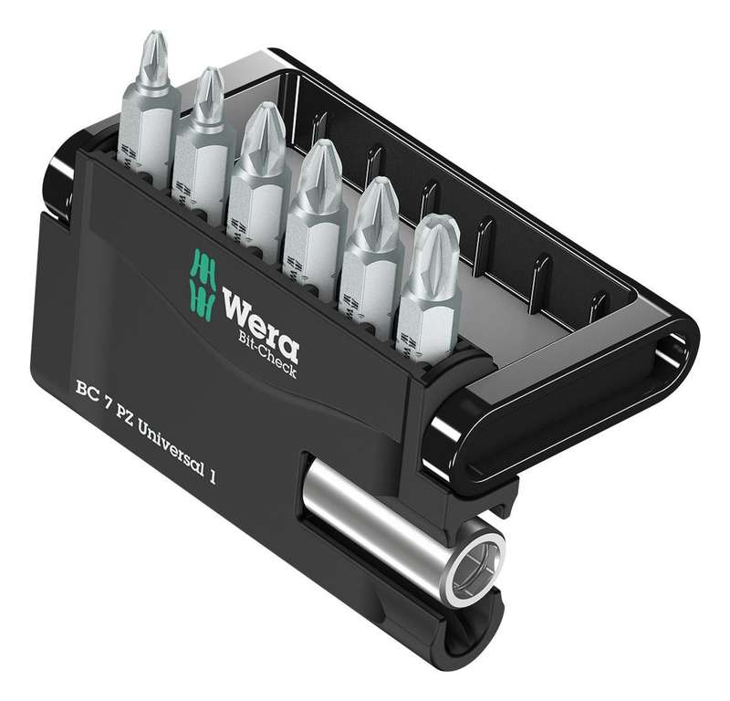 Wera (05056296001) Bit Set, Universal Holder, Bit Check, Pozidrive, 8 Piece
