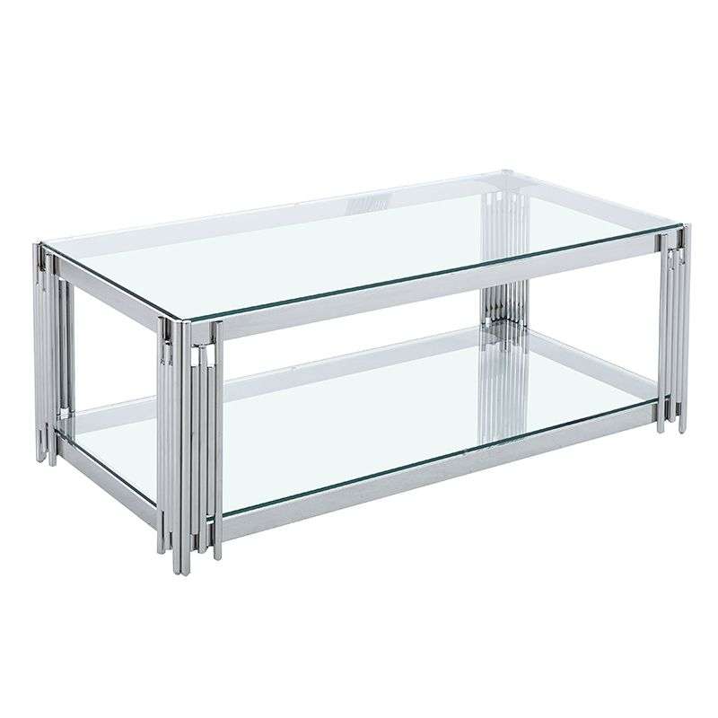 Silver Glass Rectangular Coffee Table