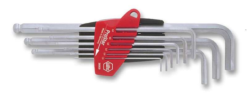 Wiha (369S9) Hex Key Set, Ball-End, L-Key, 9 Pieces