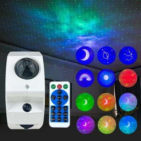 Octagonal Sky Projector star moon lamp with Bluetooth Music Speaker