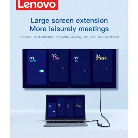 Lenovo - S705 - 100W Multi-Port USB-C Hub With 4K HDMI Display - Grey