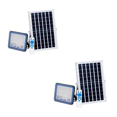 Ecomlight-IP67 LED Solar Flood Light with Remote 100W - 2 Pack