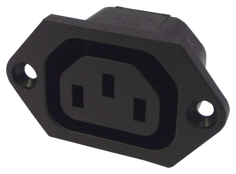 Schurter (6600.3100) IEC Power Connector, IEC C13 Outlet, 15 A, 250 VAC