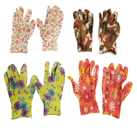 Garden Gloves -4 pack Rubberised palm and fingers