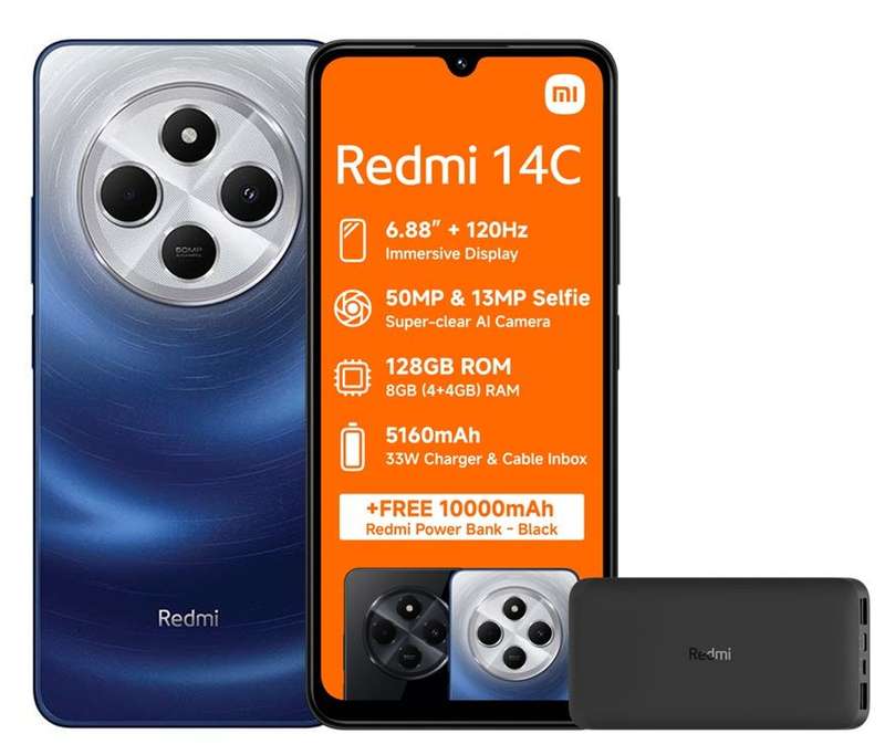 Xiaomi Redmi 14C Smartphone - Mix color (4GB RAM + 128GB)