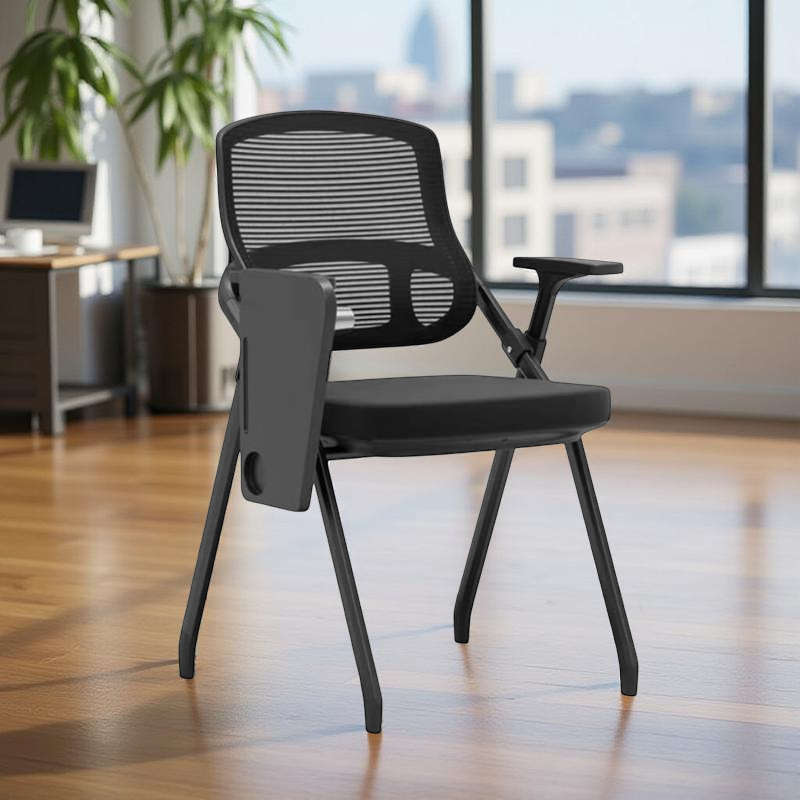 Folding Chair with Writing Board - Foldable and Functional- Black