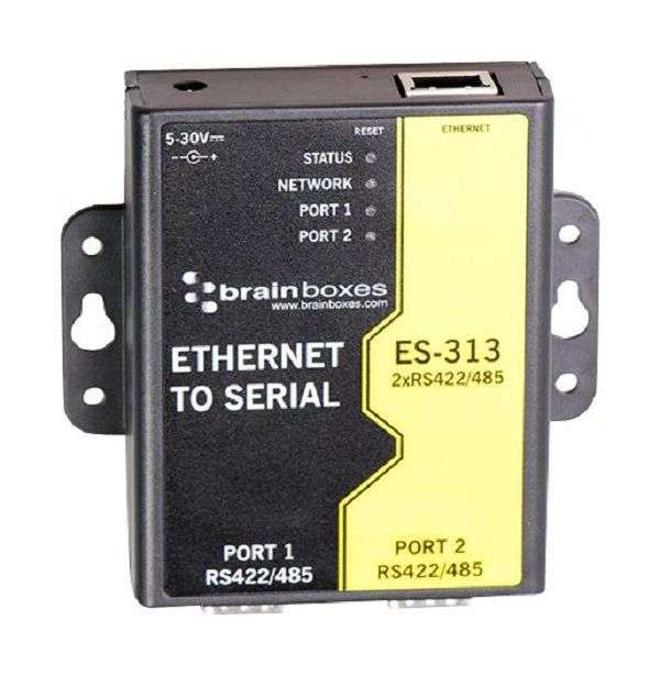 Brainboxes (ES-313) Adapter, 10/100 RJ45 Ethernet to 2 x RS42