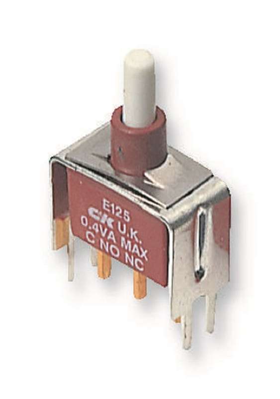 C&K Components (E125SD1V3BE) Pushbutton Switch, E020, SPDT, On-(On)