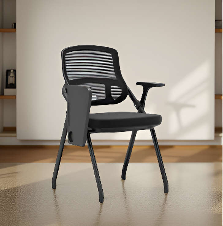 Folding Chair with Writing Board - Foldable and Functional- Black