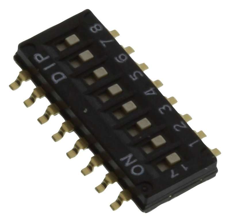 Multicomp Pro (MCDHN-08F-V) DIP / SIP Switch, SPST, 24 VDC, 25 mA