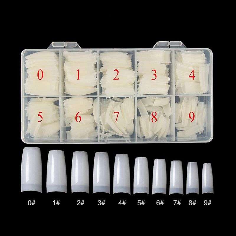500 Piece Lady French Acrylic Style Artificial False Nails - Transparent