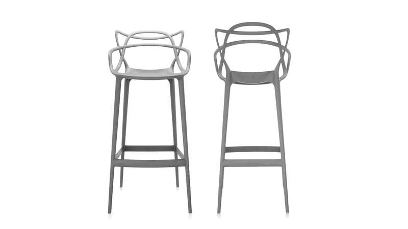 Bar Stool Plastic Grey - 2Pack