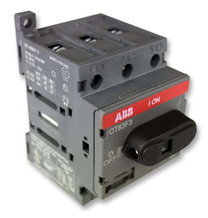 Abb (OT63F3) Switch Disconnector, 3 Pole, 750 V, 63 A, DIN Rail Mount