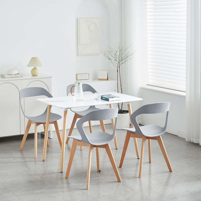Plastic Kitchen Chair 4 Pack - Grey