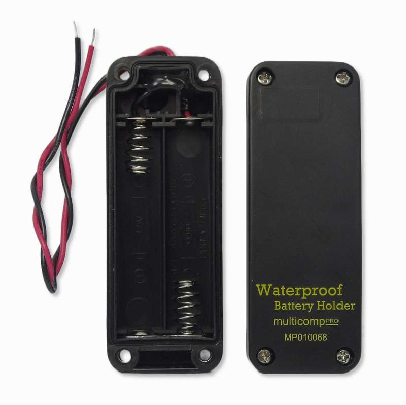 Multicomp Pro (MP010068) Battery Holder 2xAAA Size, 150mm, Screw, IP65