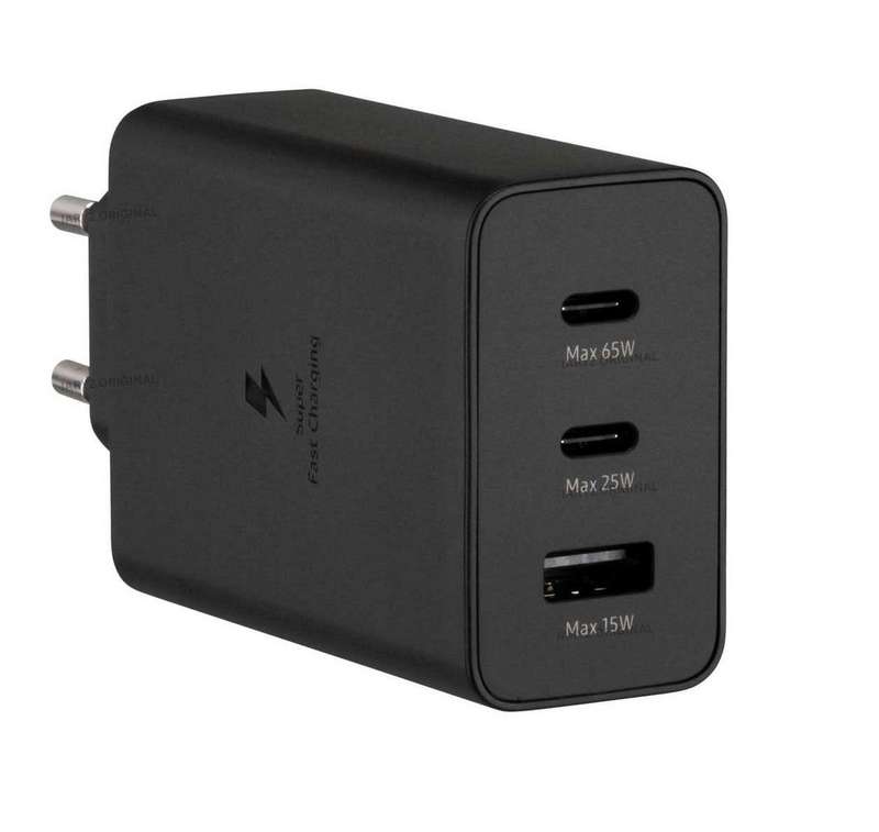 65W Super Fast Power Adapter Charger Black & White With C to C Cable