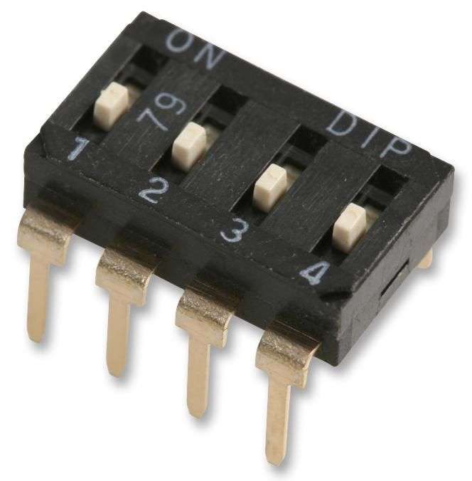 Multicomp Pro (MCEI-04) DIP / SIP Switch, SPST, 24 VDC, 25 mA