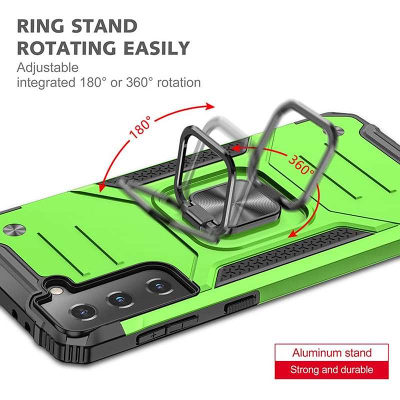 Military Grade Rugged Cover Heavy Duty Samsung S22 Cases with Metal Ring Kickstand