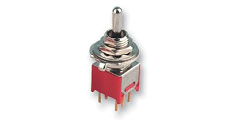 Multicomp Pro (2MD1T1B5M2RE) Toggle Switch, On-On, DPDT, Non Illuminated