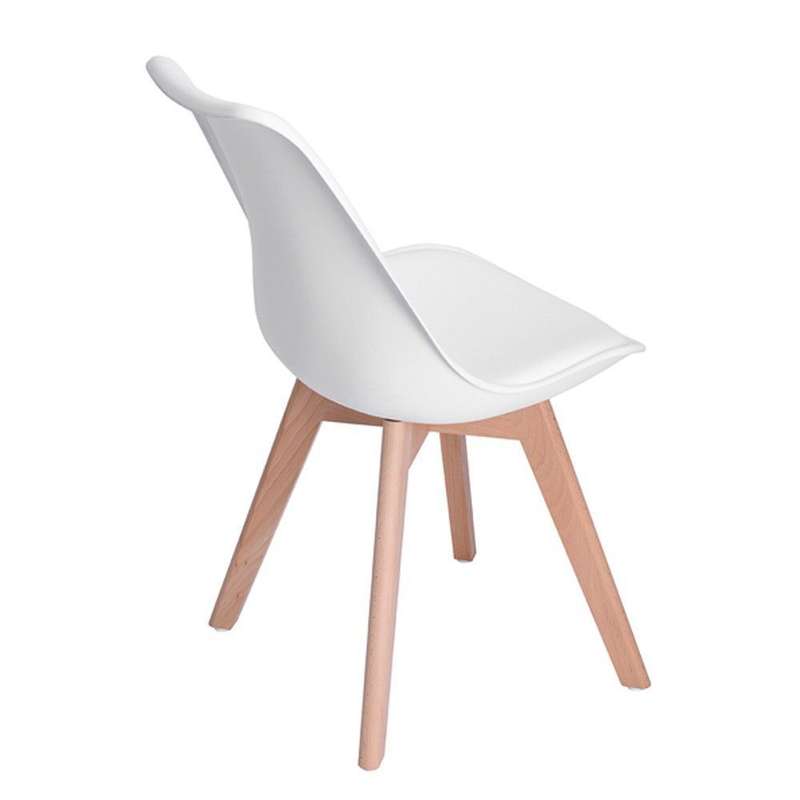 Modern Wooden Leg Chair - White