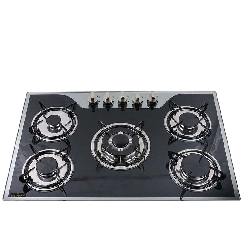 Digimark Glass Top Gas Stove - 5 Burner 77x51cm