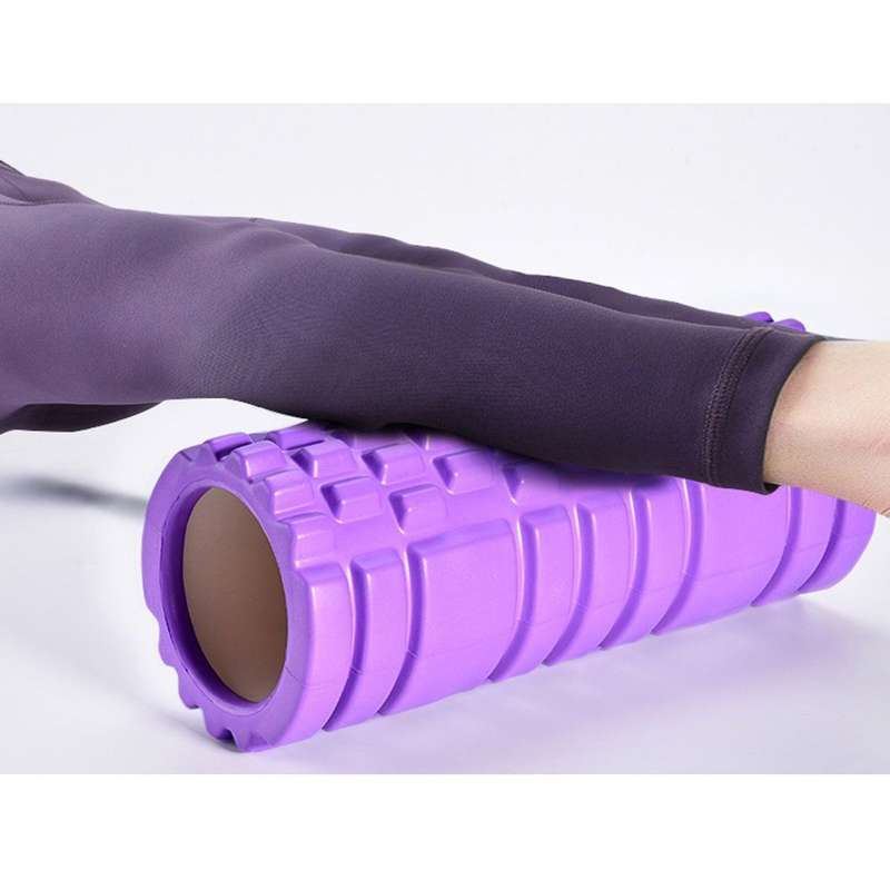 Exercise Yoga Foam Massage Roller for Muscles Relaxation - 45cm - Blue