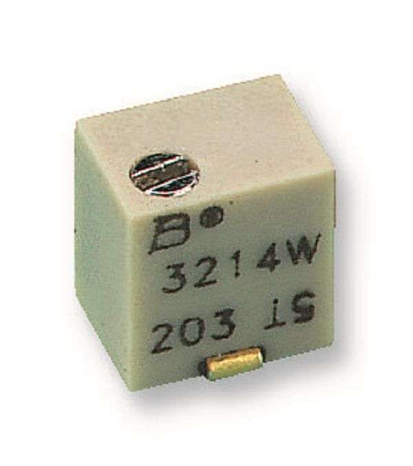 Bourns (3214W-1-104E) Trimpot, Multi Turn, Cermet, Top Adjust, 100 kohm