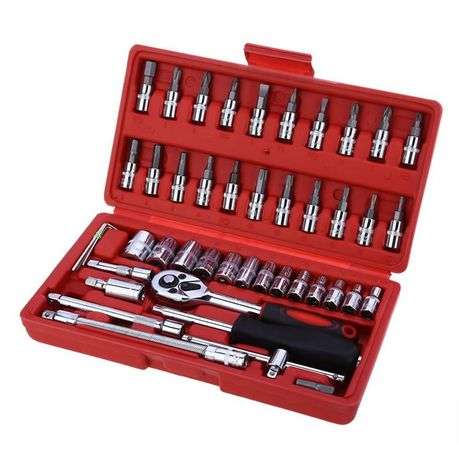 46Piece Socket Set with Socket Wrench (1/4`)