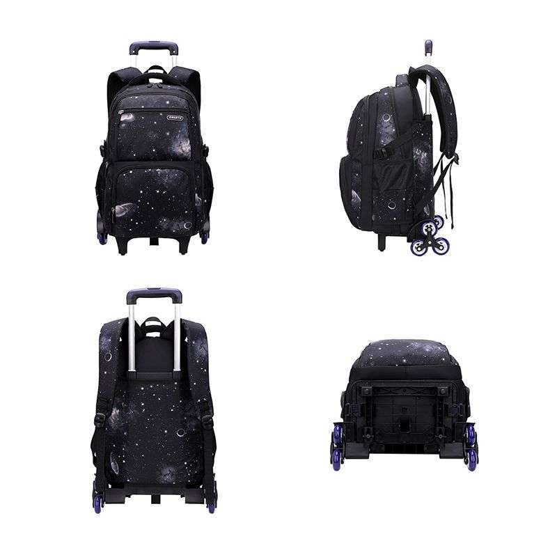 3 Piece Rolling Backpack Set Trolley Preschool Bags For Students - Blue
