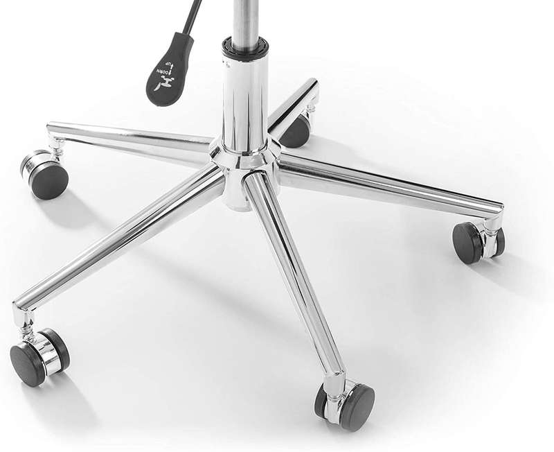 Office Chair - Padded seat with Wheels - White Colour