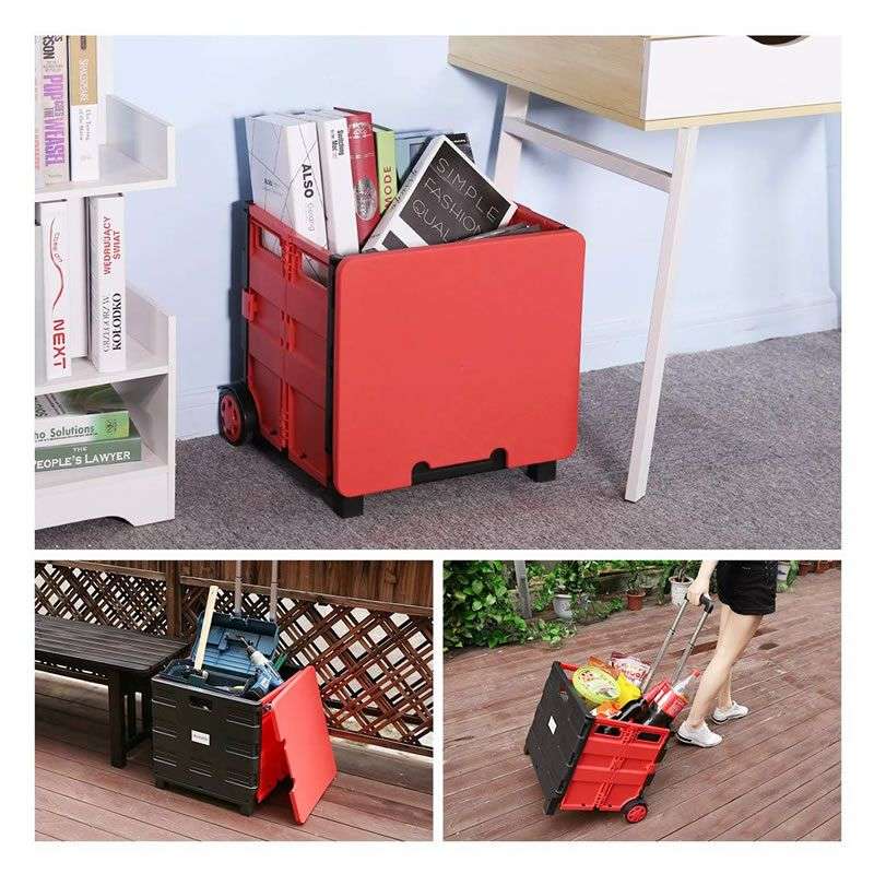 Multifunctional Folding Portable Storage Cart with Wheels