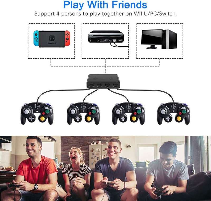 GameCube Controllers Adapter for Wii U, PC USB and Switch