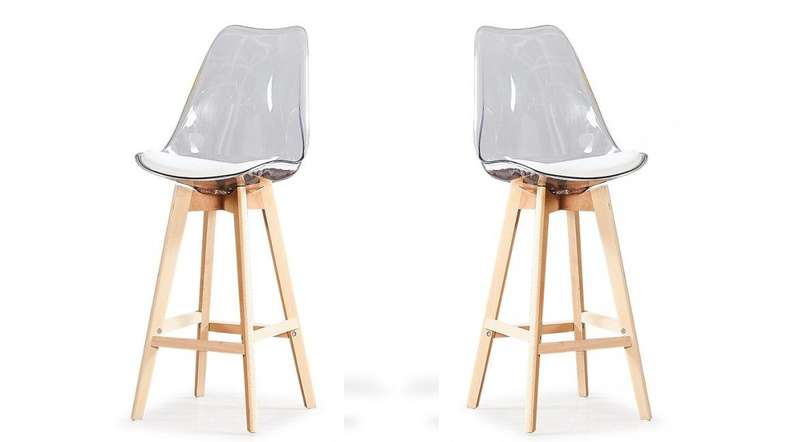 Transparent High Bar stools- Ergonomic & Elegant Design-Transparent White