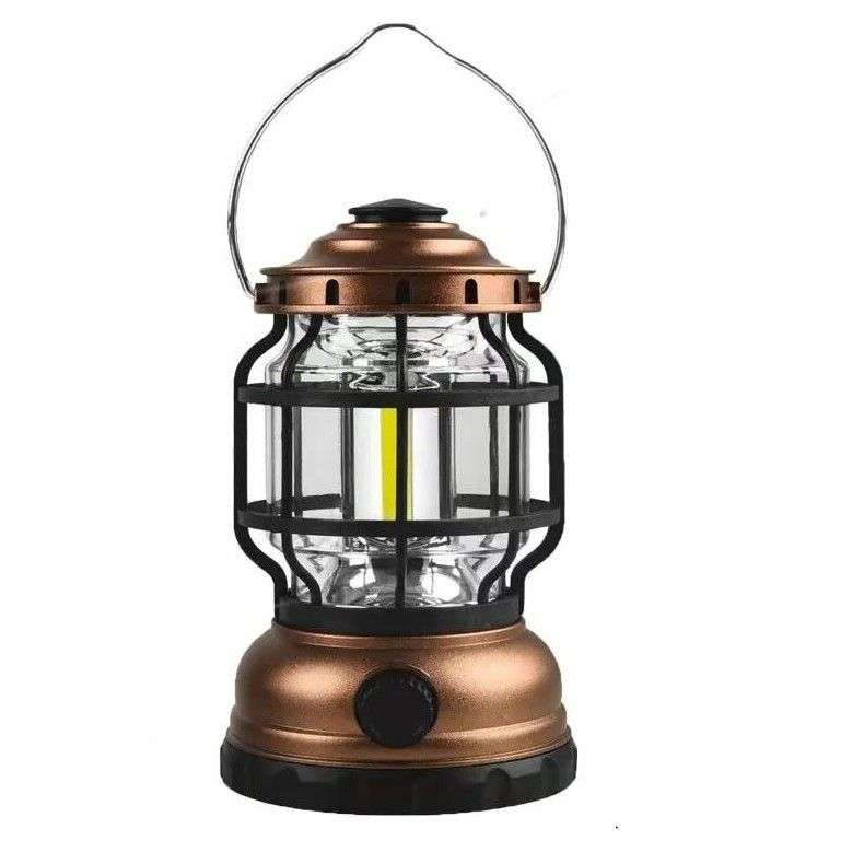 Portable Camping Lantern Dimming Knob outdoor LED COB Tent light with hook 360 Degrees